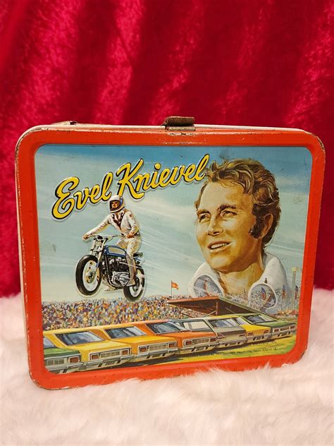 metal kids lunch box evil kenevil|evel knievel metal lunch box for sale .